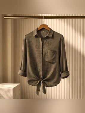 Garage Sheer Taupe Long Sleeve Top Size Large